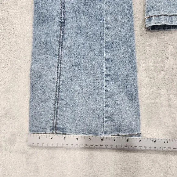 No Boundaries Jeans Womens 0 Juniors Blue Low Rise Flare Leg Cargo Stretch Denim - Picture 11 of 12